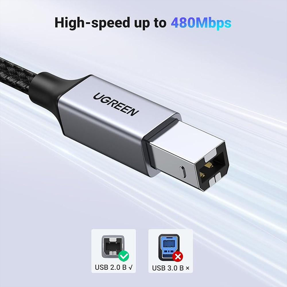 Cable Ugreen Usb B A Usb C 3 Metros Para Impresora Piano Yamaha Dj Controller img #4