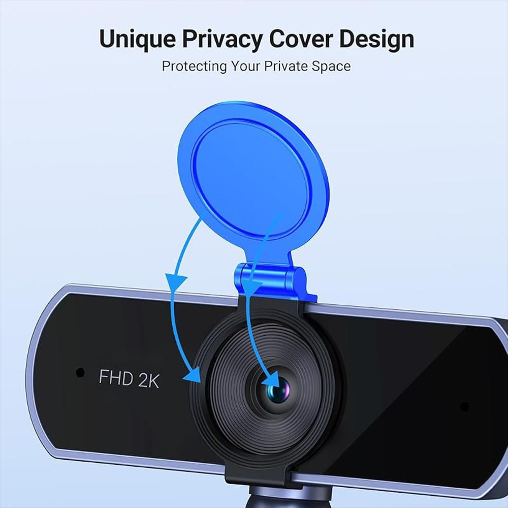 Webcam Ugreen 2K Ultra Hd 1080P Con Micrófono Y Tapa De Privacidad Para Pc Gris img #3