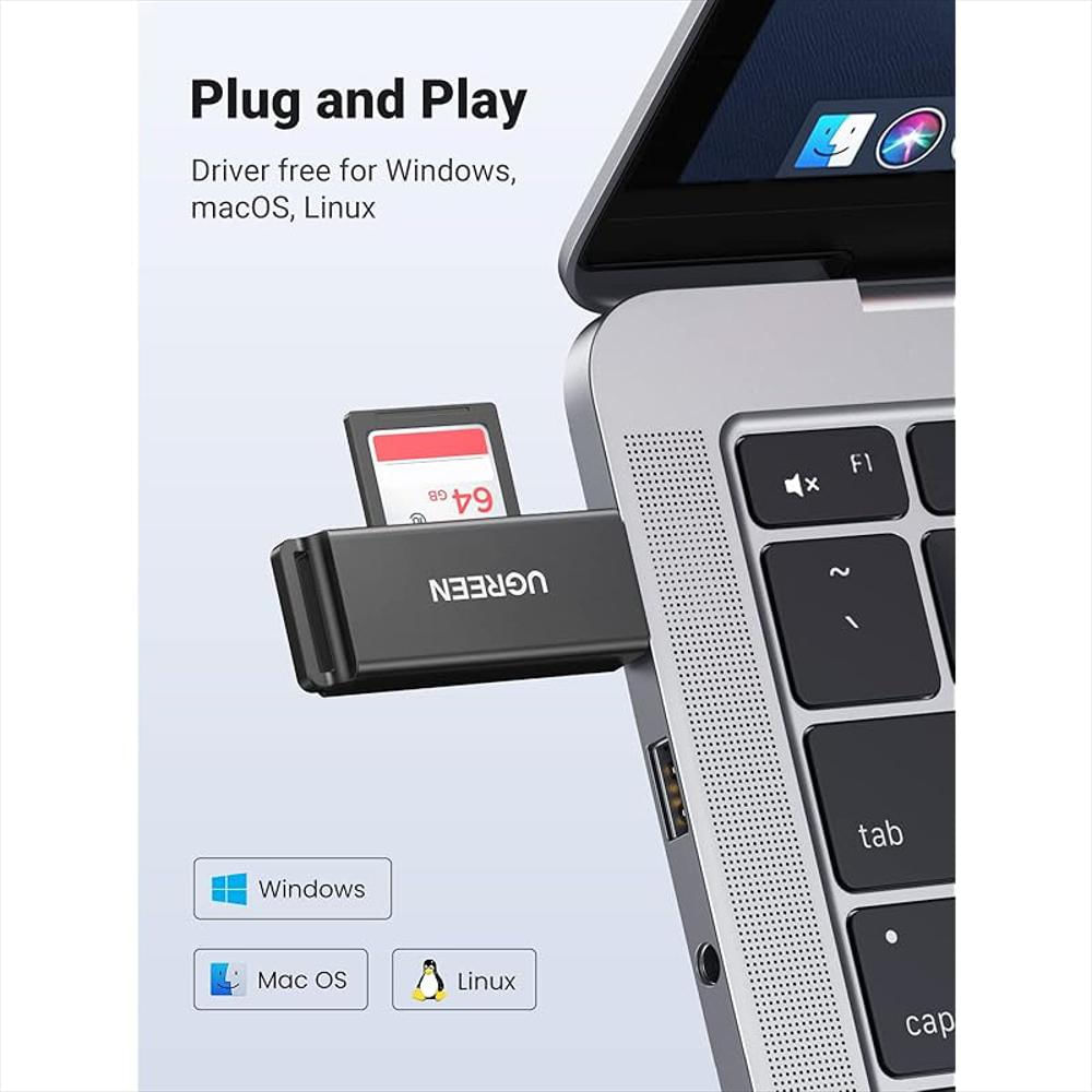 Lector Tarjetas Memoria Ugreen Usb 3.0 Dual Slot Sd Micro Sd Compatibilidad Universal img #5