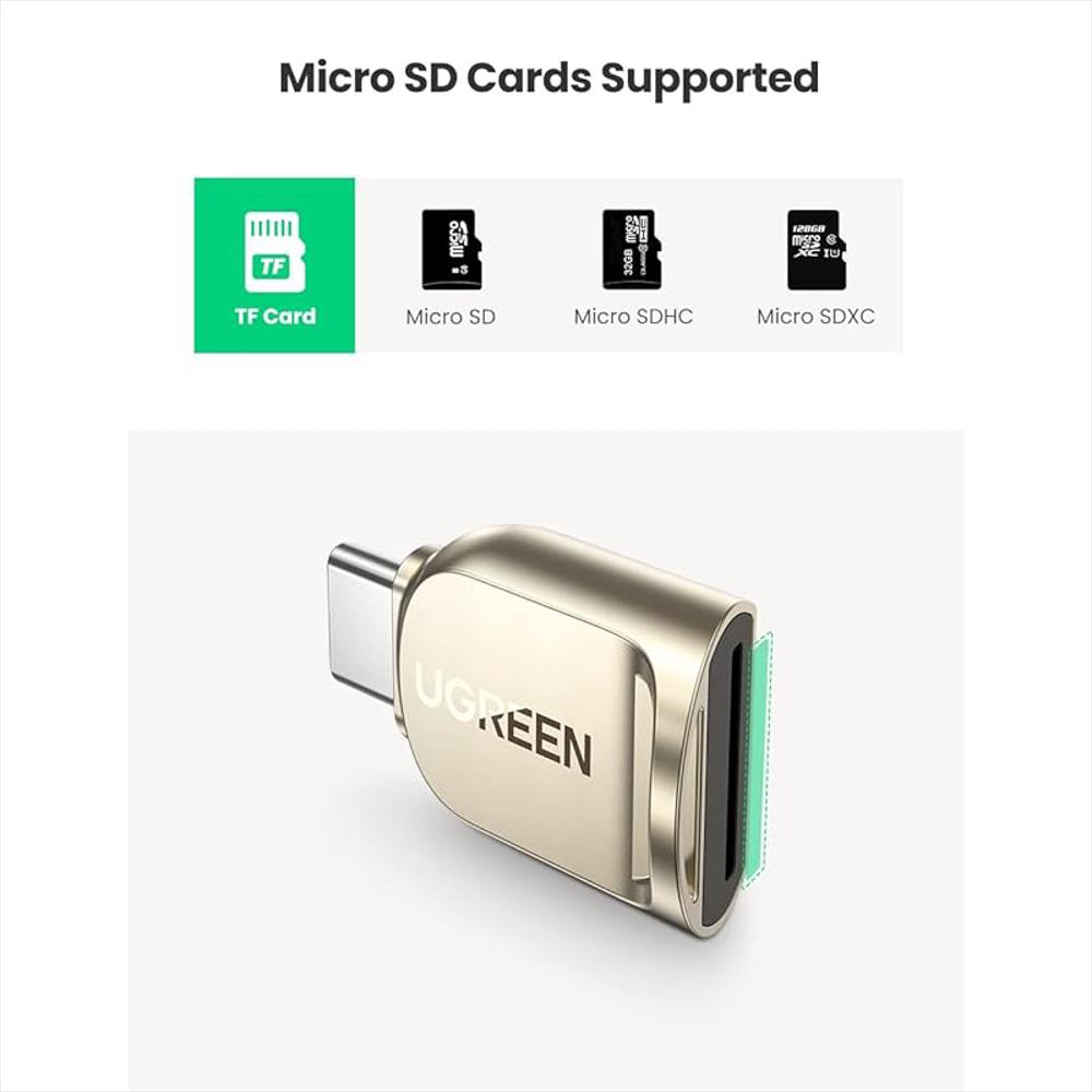 Lector Tarjeta Micro Sd Ugreen Usb C Adaptador Aleacion Zinc Samsung Mac Ipad Pro Iphone 15 img #3