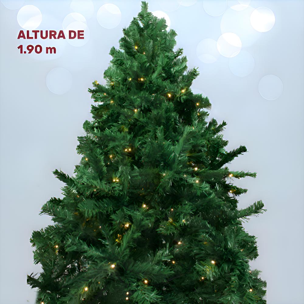 Arbol De Navidad 1.90M Con Luces Led Frondoso 736 Ramas img #4