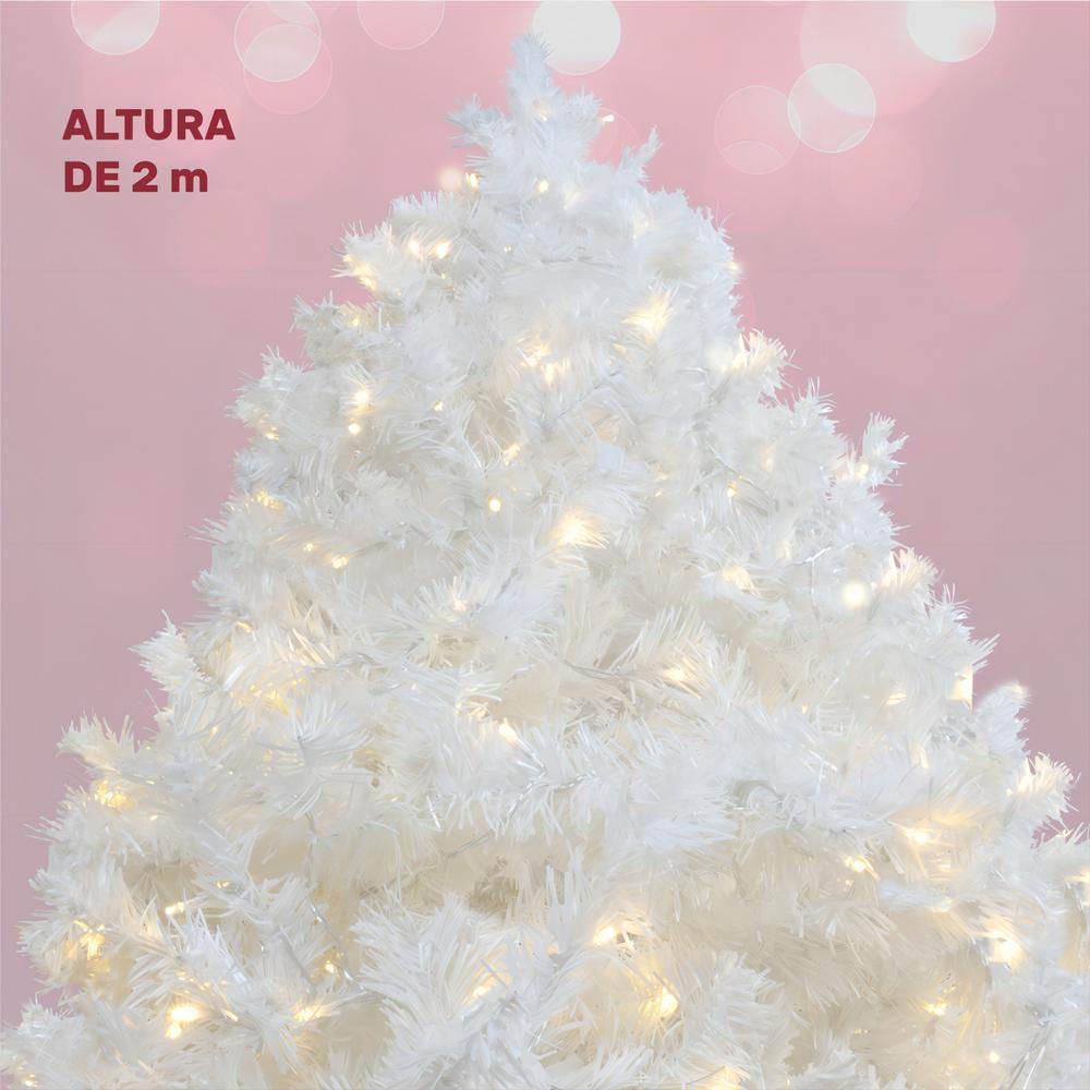 Arbol De Navidad 2.0M Con Luces Led 600 Ramas Blanco img #3