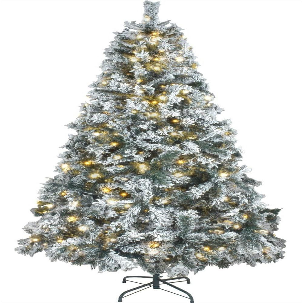Arbol De Navidad 1.80M Con Luces Led 650 Ramas Verde Nevado img #1