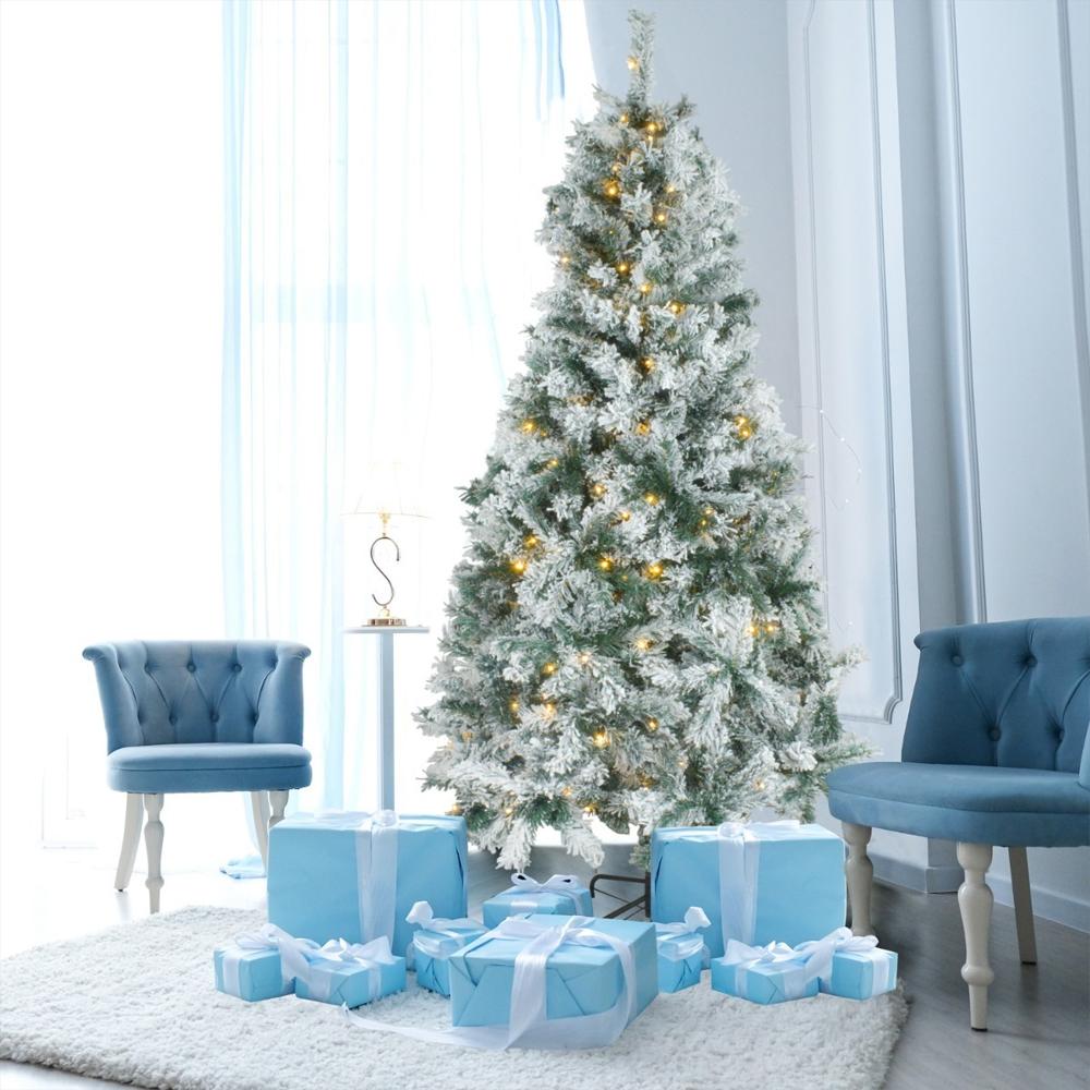 Arbol De Navidad 1.80M Con Luces Led 650 Ramas Verde Nevado img #3