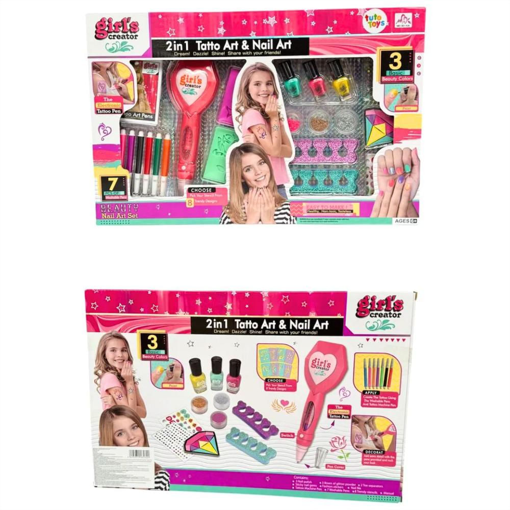Set 2 En 1 De Arte De Uñas Y Tatuajes Para Niñas img #3