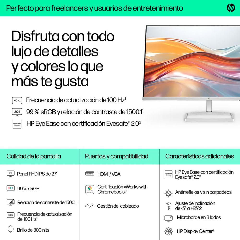 Monitor HP  27 pulgadas IPS 527sf  Negro img #5