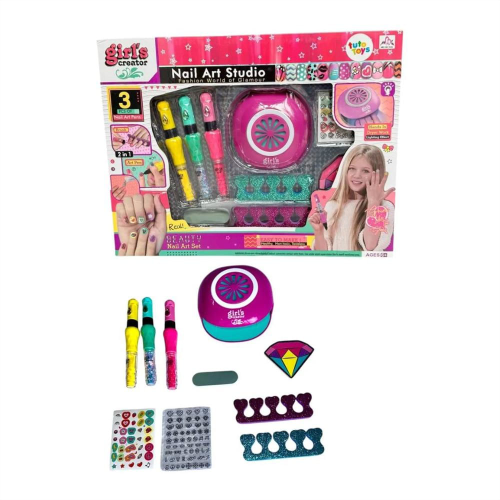 Juguete Uñas Para Niñas Accesorios Kit Manicure Esmaltes img #1