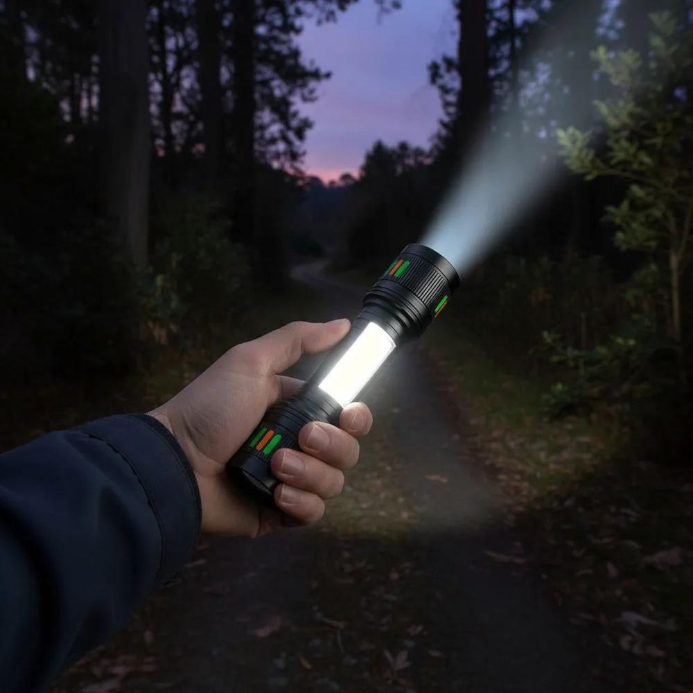 Linterna Táctica Led Recargable Con Zoom Ajustable img #2