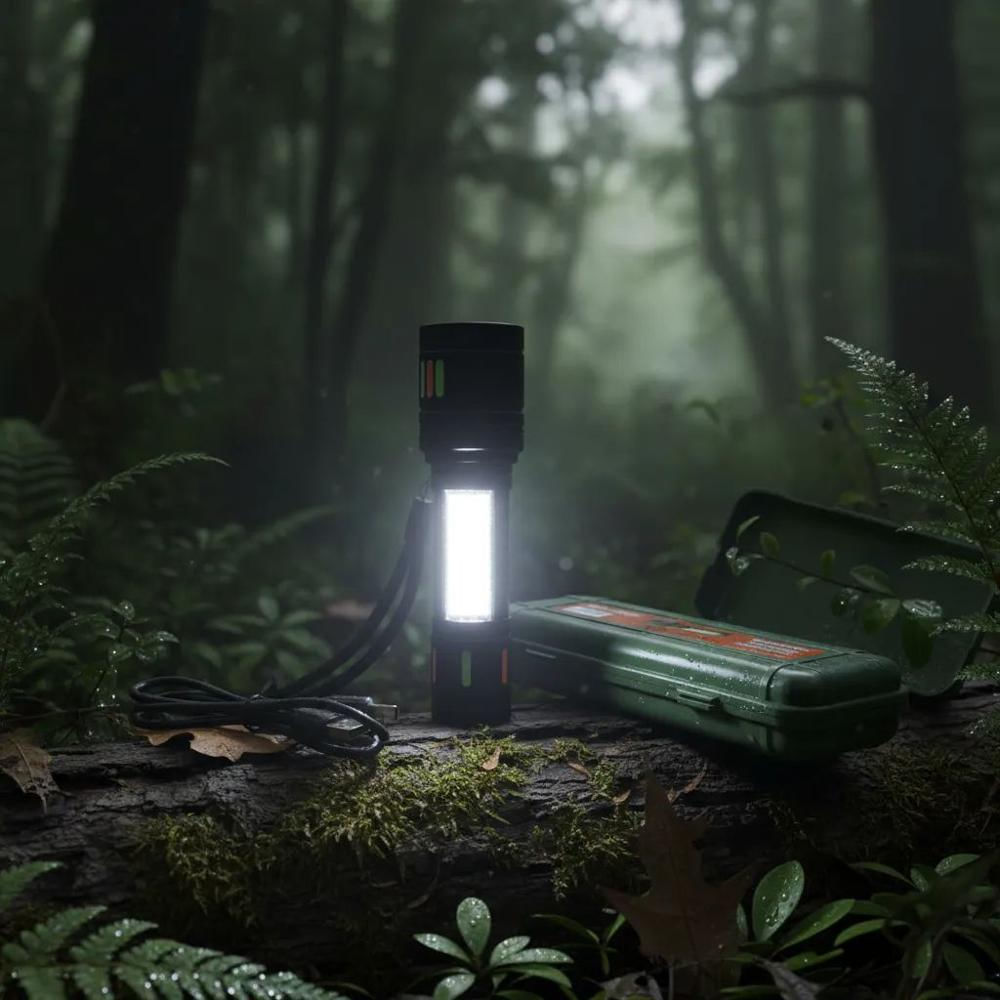 Linterna Táctica Led Recargable Con Zoom Ajustable img #4