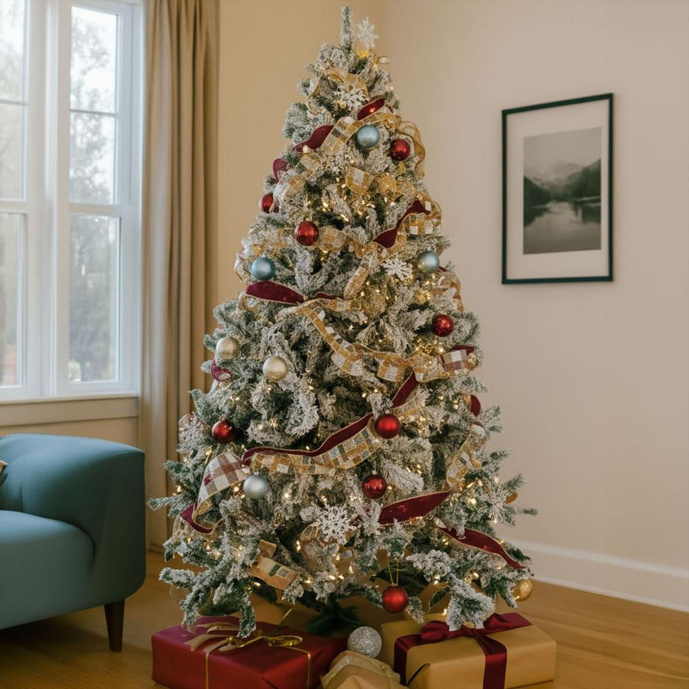 Arbol De Navidad 1.96M Frondoso 600 Ramas Nevado Premium img #2