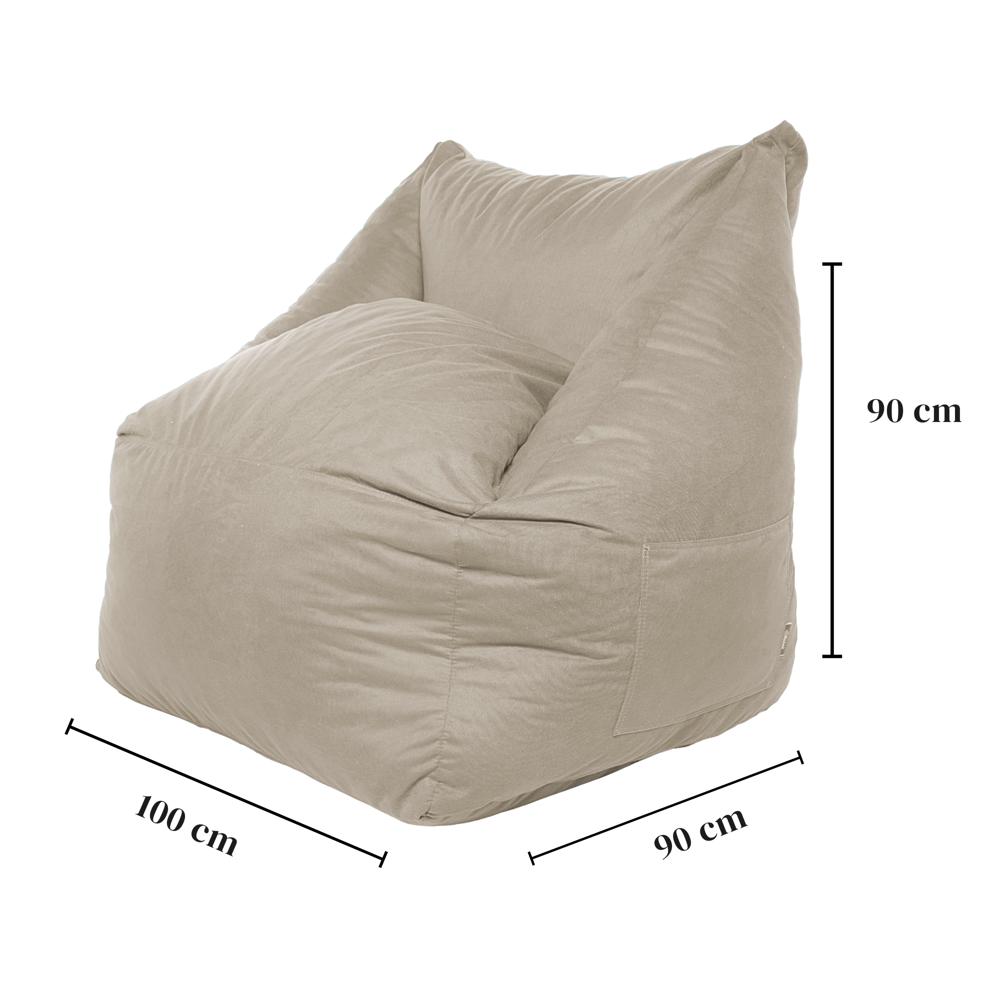 Sillón Puff Kubox En Microfibra Beige img #3
