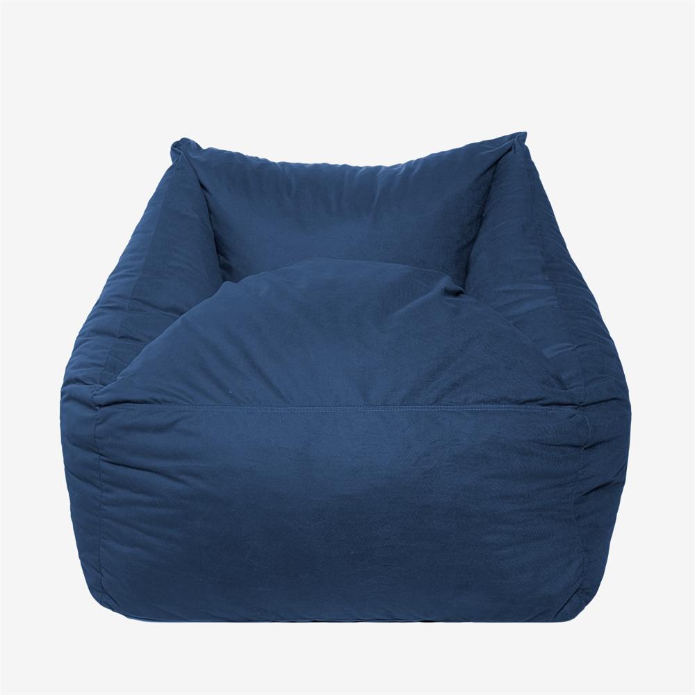 Sillón Puff Kubox En Microfibra Azul Oscuro img #1