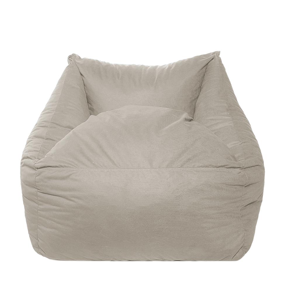 Sillón Puff Kubox En Microfibra Beige img #1
