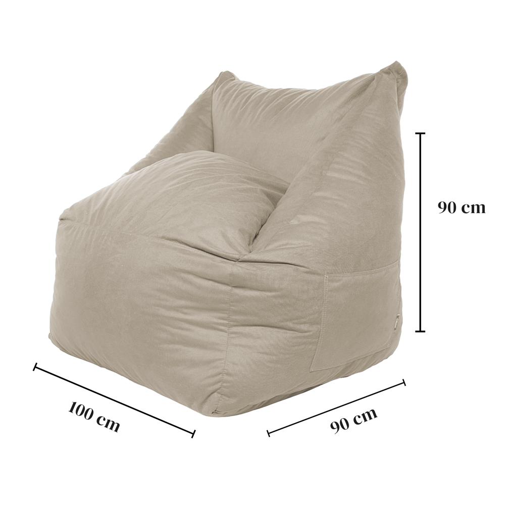 Sillón Puff Kubox En Microfibra Beige img #3