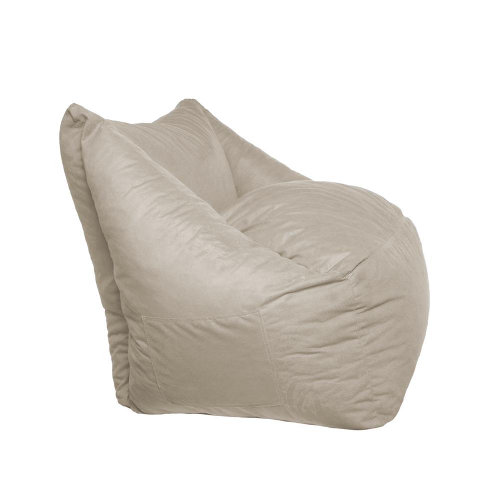 Sillón Puff Kubox En Microfibra Beige img #2