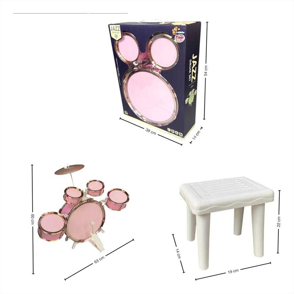 Set De Batería Infantil 5 Piezas Rosa img #4