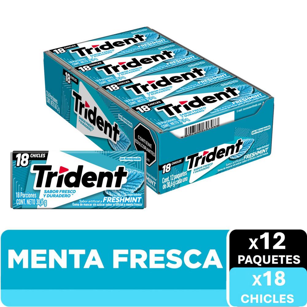 Chicles TRIDENT sabor freshmint (367.2  gr)