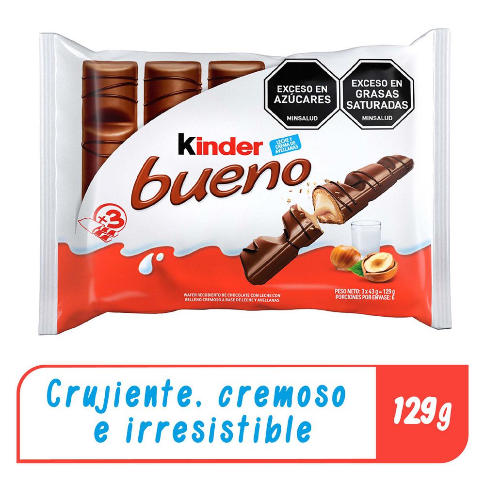 Chocolates KINDER crujiente, cremoso e irresistible (129  gr)