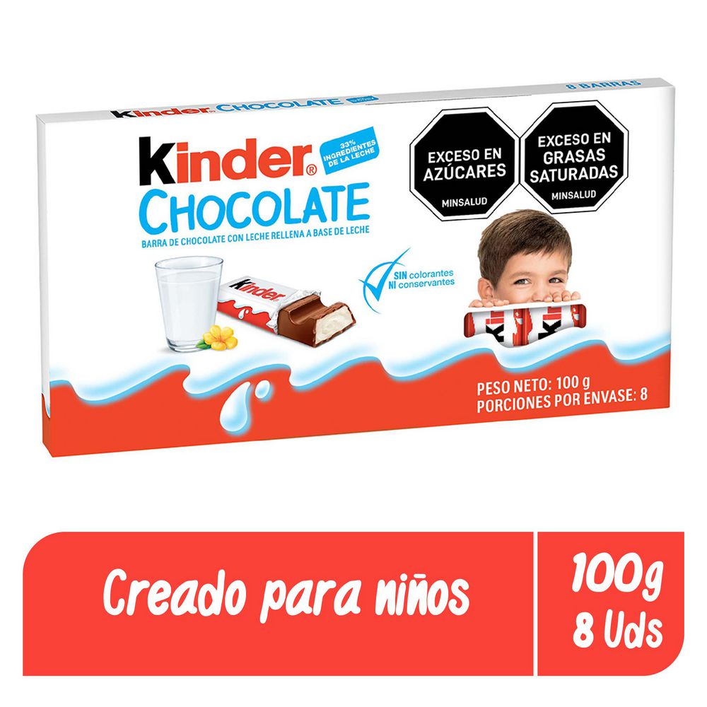 Chocolates KINDER de leche creado para niños (100  gr)