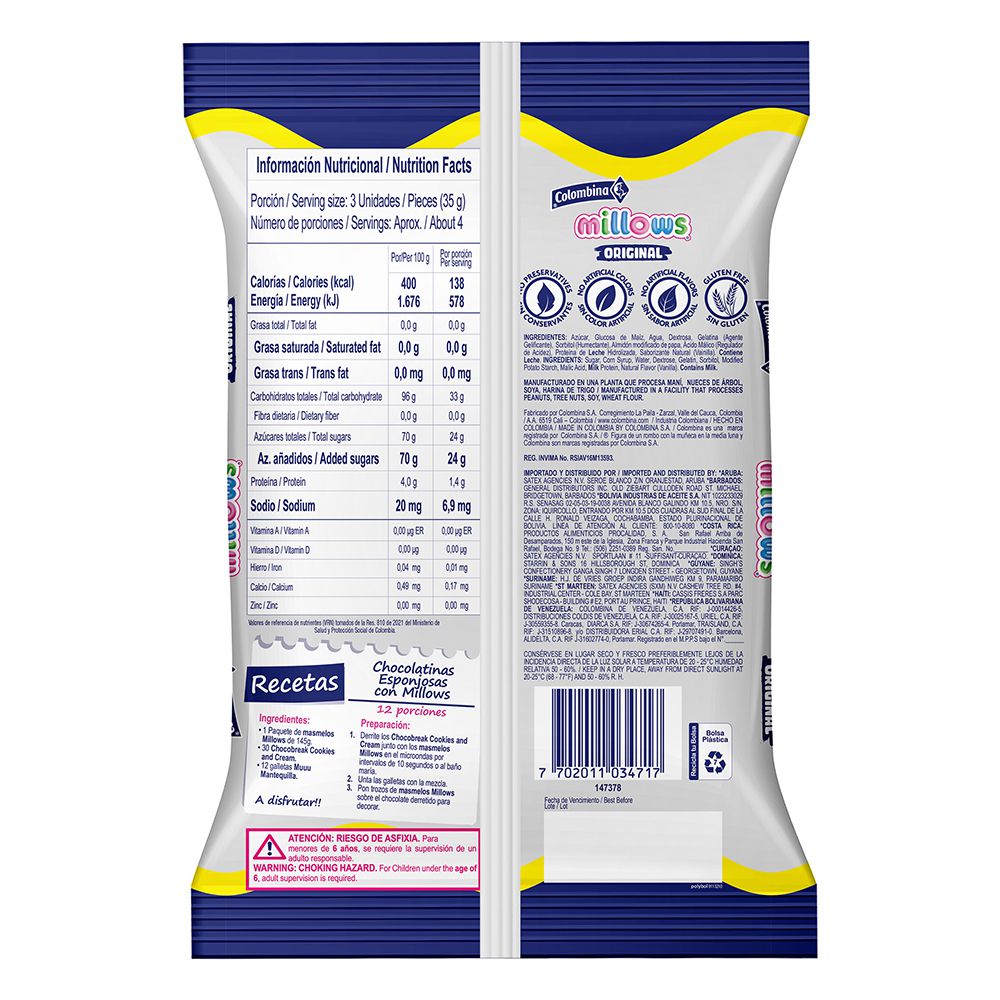 Cilindrico Blanco MILLOWS 145  gr img #2