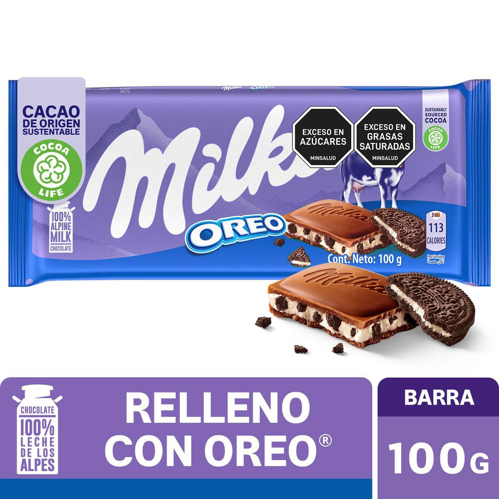 Chocolates MILKA rellenos con oreo (100  gr)