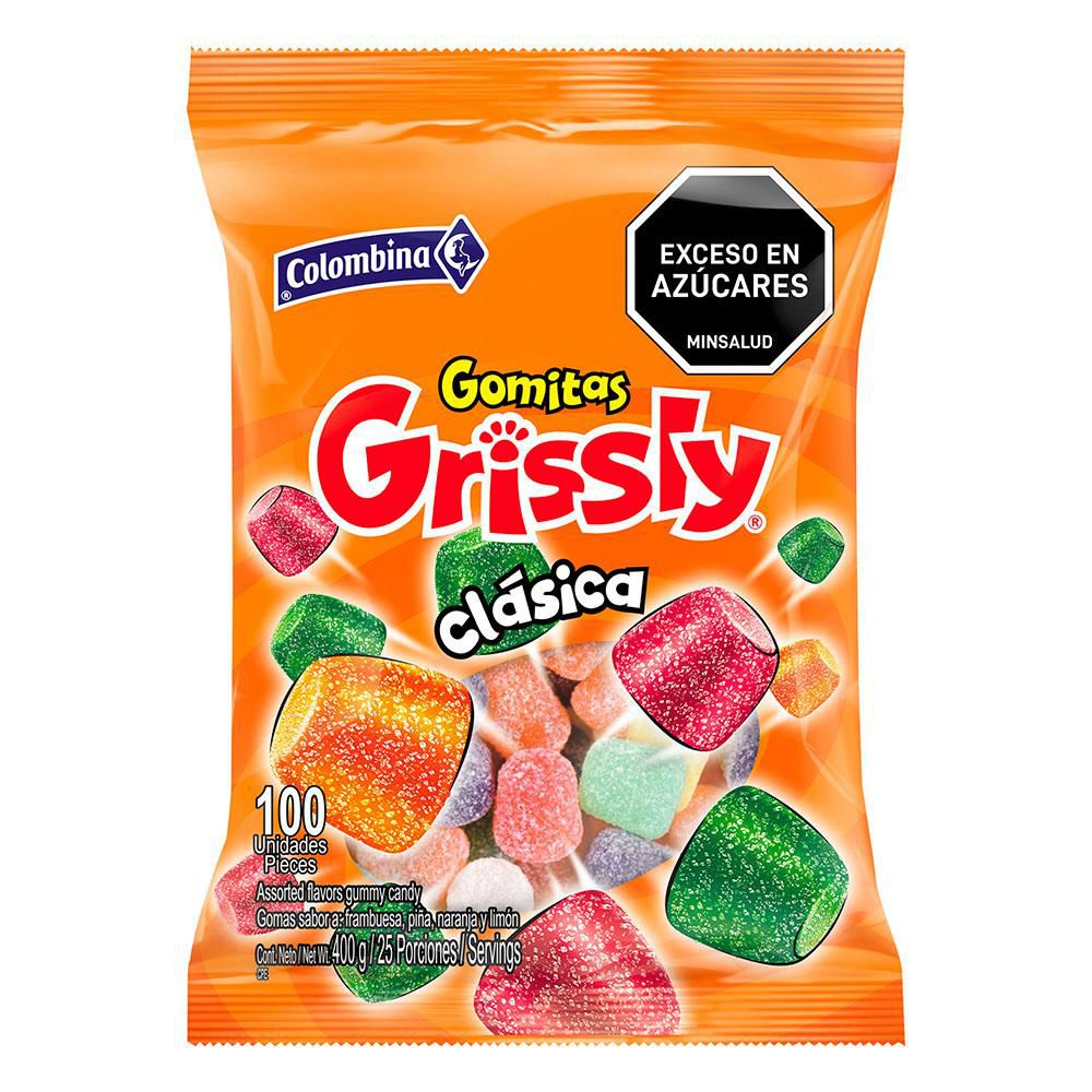 Gomitas  GRISSLY clásicas sabor a frambuesa (400  gr)