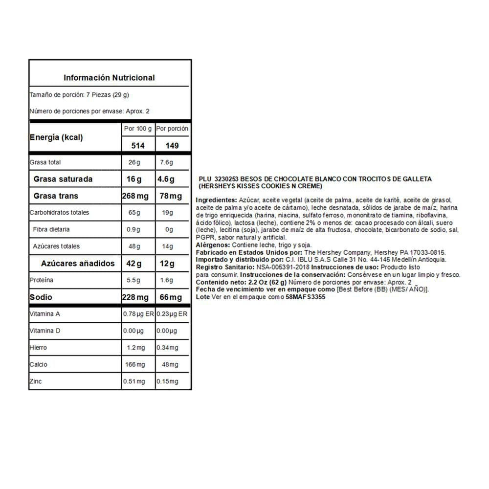 Chocolates HERSHEYS kisses (70  gr) img #2