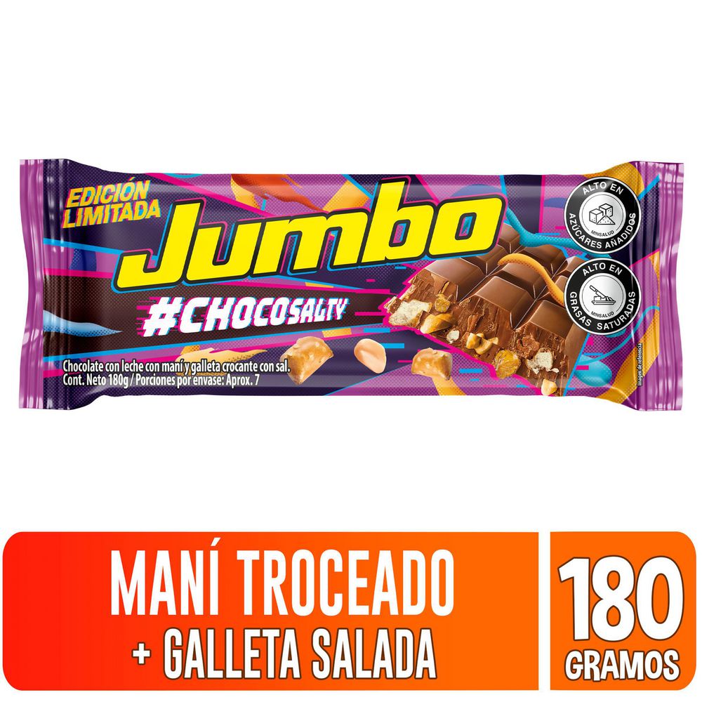 Chocolatina JUMBO chocolate con maní (180  gr) img #1