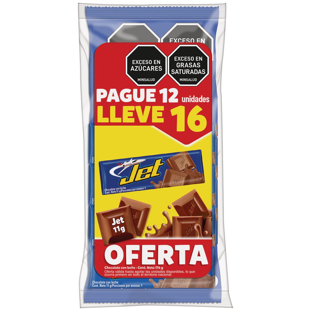 Chocolatina JET chocolate con leche (176  gr) img #2