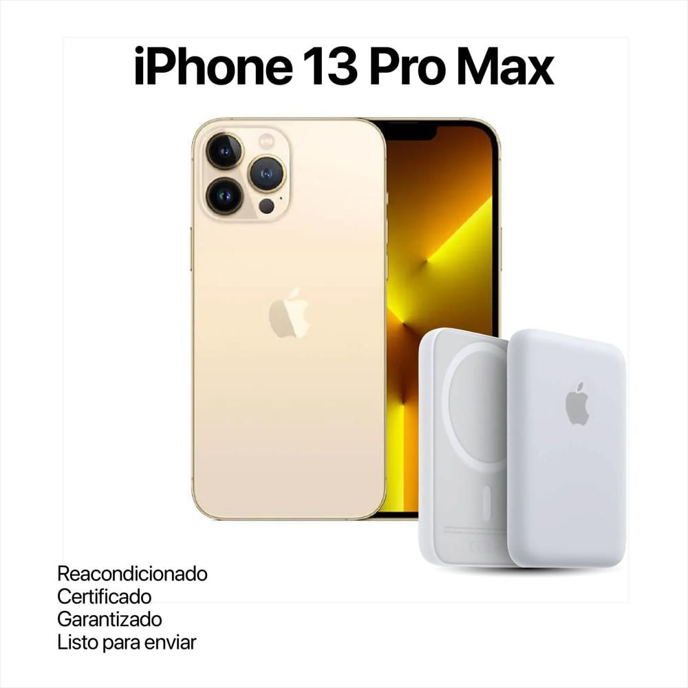 Iphone 13 Pro Max 128Gb Oro Reacondicionado + Power Bank