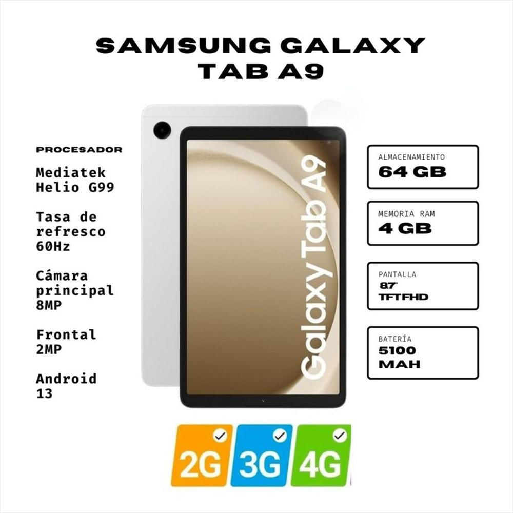 Tablet Samsung Galaxy Tab A9 Sim Card 4Gb Ram 64Gb Plata Tablet Samsung Galaxy Tab A9 Sim Card 4Gb Ram 64Gb Plata