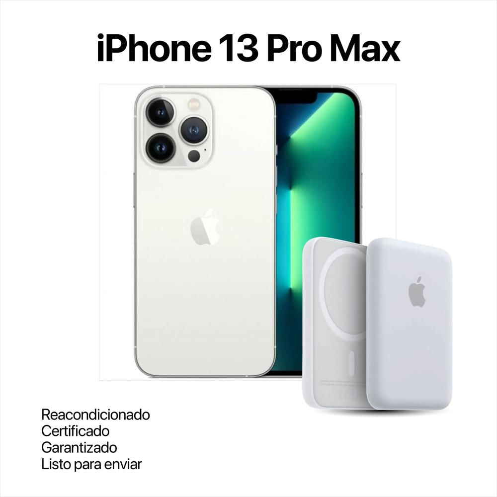 Iphone 13 Pro Max 128Gb Plata Reacondicionado + Power Bank