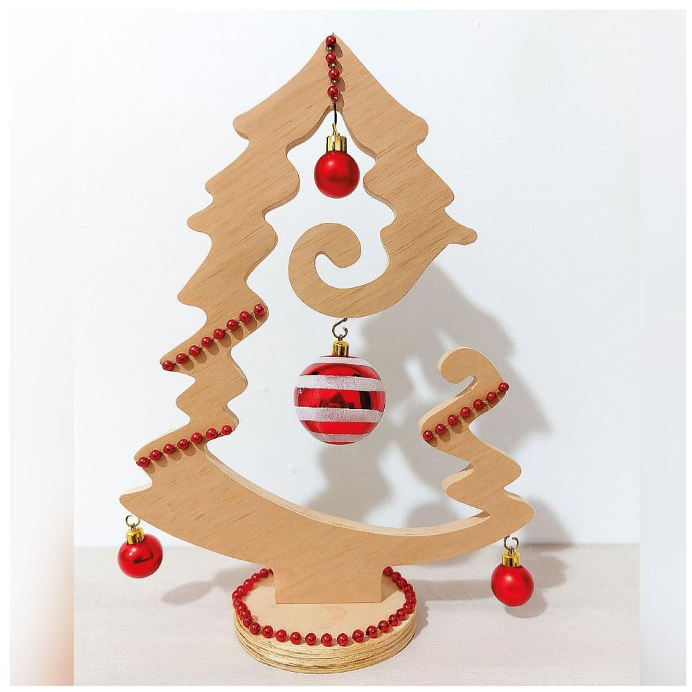 Árbol Decorativo Navideño En Tríplex Con Esferas Rojas img #1