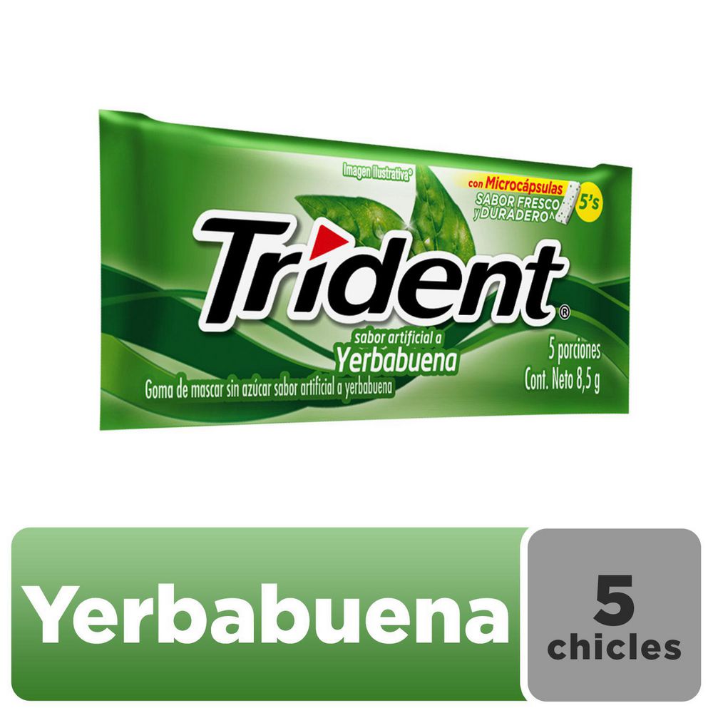 Chicles TRIDENT sabor yerbabuena (153  gr) img #2