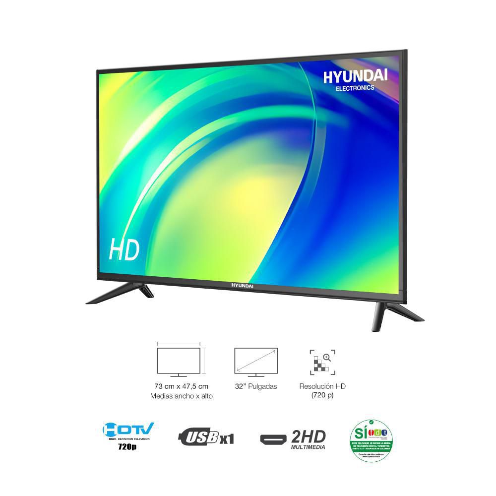 Televisor HYUNDAI 32 pulgadas LED Hd Básico HYLED3238D img #3