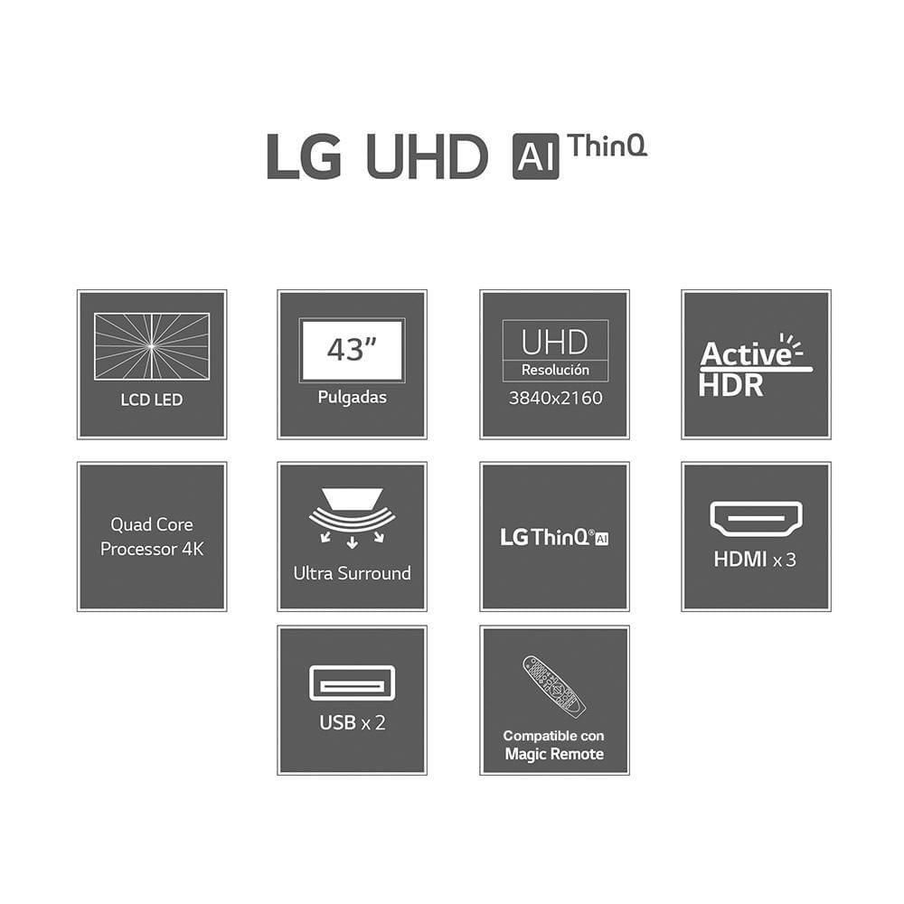 Televisor LG 43 pulgadas LED Uhd4K Smart TV 43UN7300PDC img #6