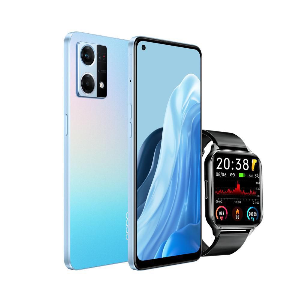 Celular OPPO Reno 7 128 GB 6 GB RAM Azul + Smartwatch img #2