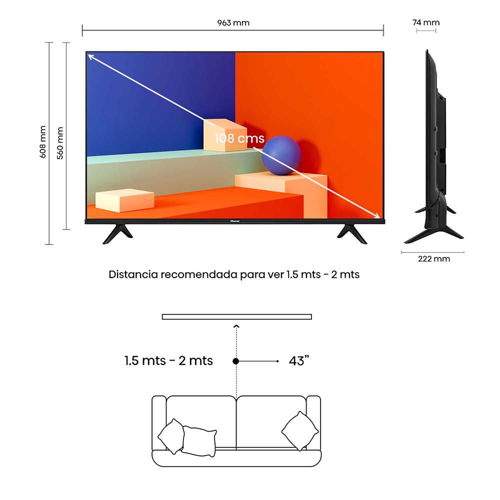 Televisor HISENSE 43 pulgadas LED Uhd4K Smart TV 43A6K img #5