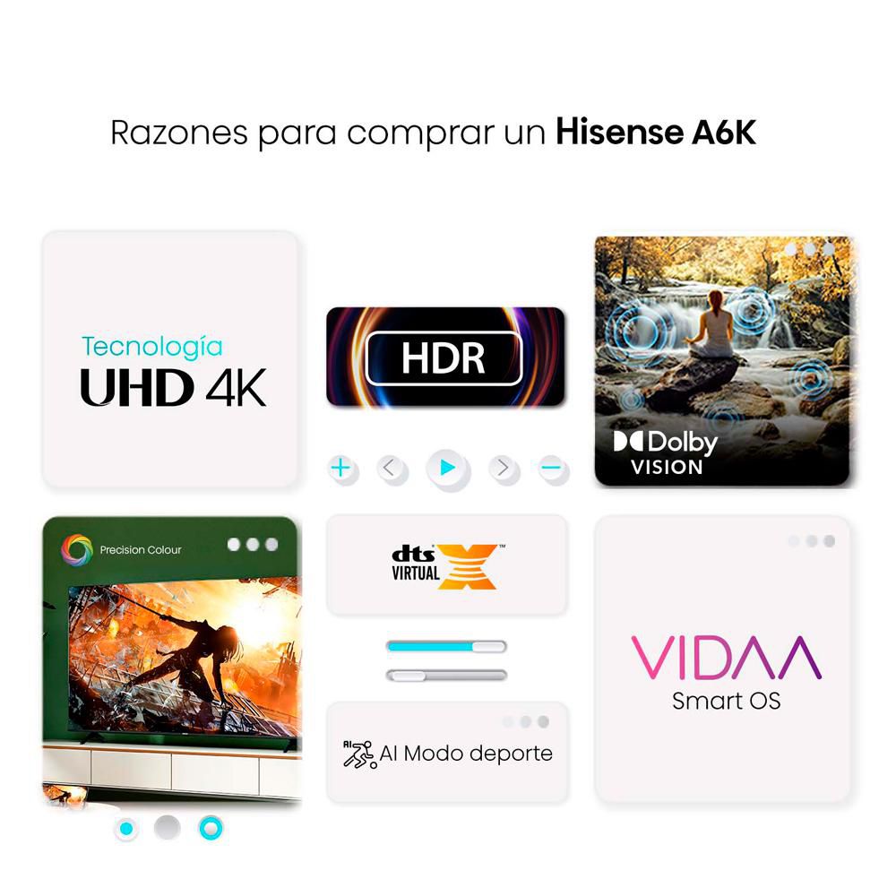 Televisor HISENSE 58 pulgadas LED Uhd4K Smart TV 58A6K img #3