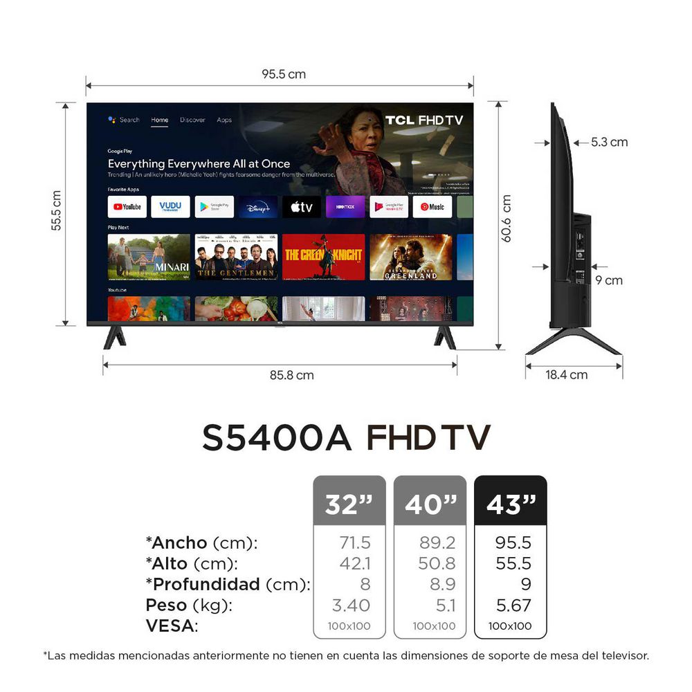 Televisor TCL 43 pulgadas LED Fhd Smart TV 43S5400A img #2