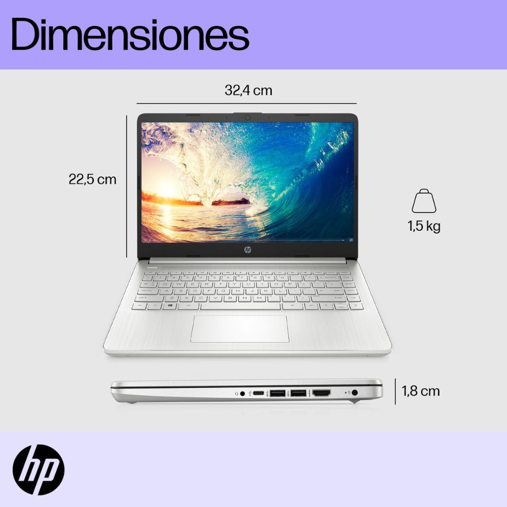 Portatil HP  Intel Core i3 1215U RAM 16 GB 512 GB SSD 14dq5007la img #5