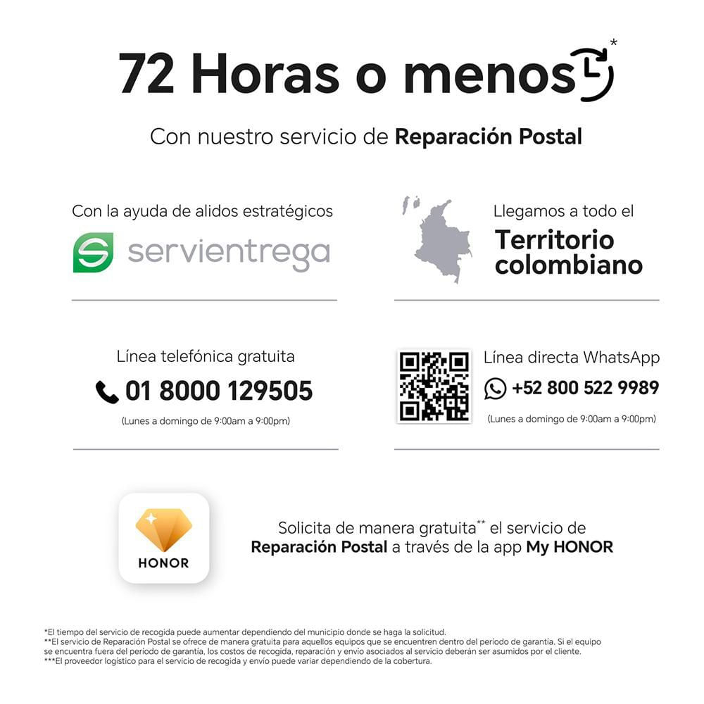 Celular HONOR X8B 256 GB 8 GB RAM Negro Medianoche + Audífonos img #8