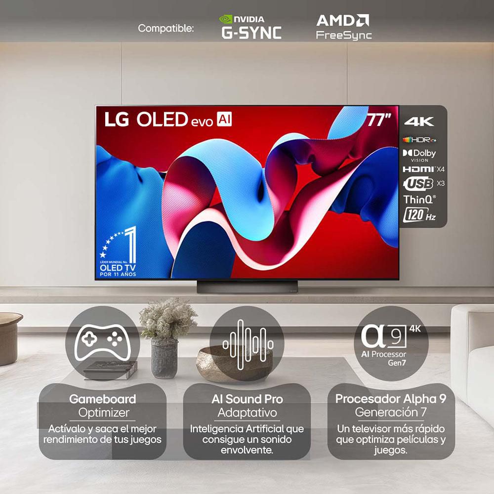 Televisor LG 77 pulgadas OLED Uhd4K Smart TV OLED77C4PSA img #4