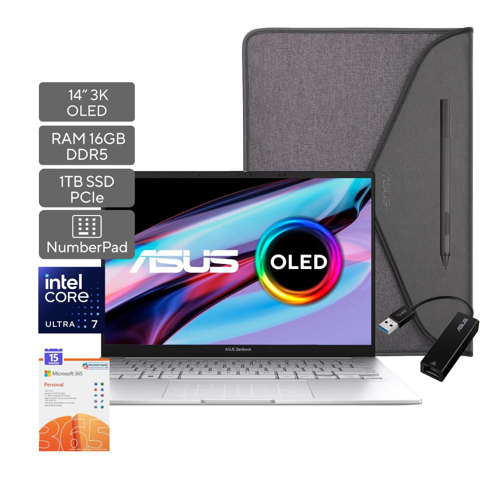 Portatil ASUS Zenbook 14 OLED Intel Core Ultra 7 155H RAM 16 GB 1 TB SSD UX3405MAPZ420W img #2