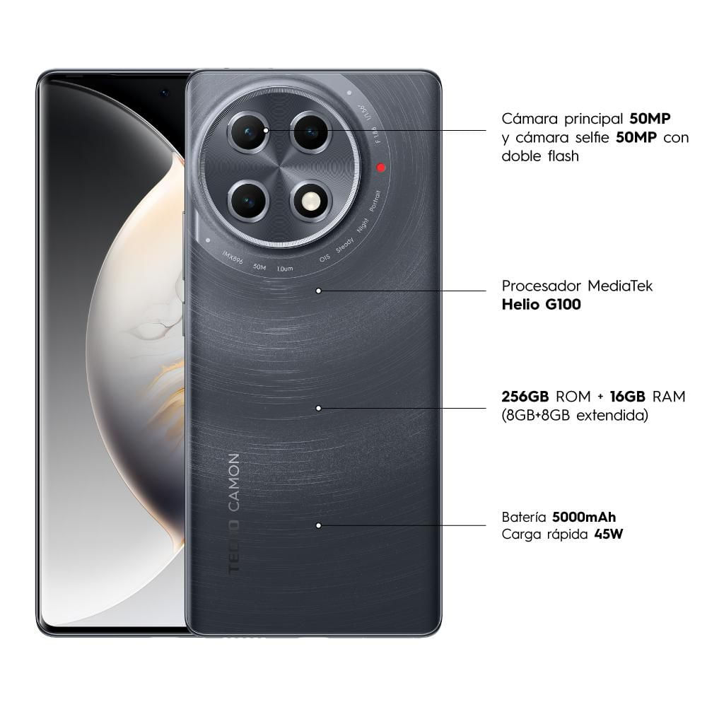 Celular TECNO MOBILE CAMON 30S PRO 256 GB 8 GB RAM Negro