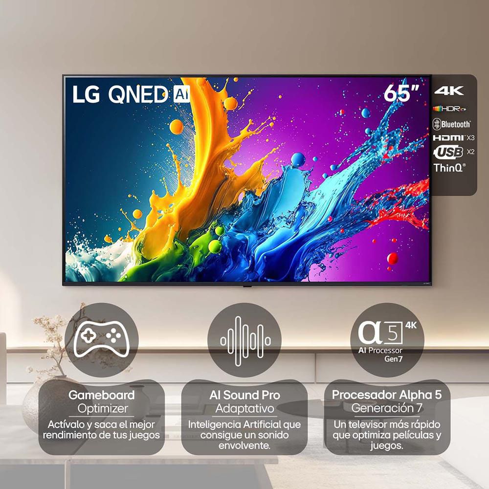 Televisor LG 65 pulgadas QNED Uhd4K Smart TV 65QNED80TSA img #4