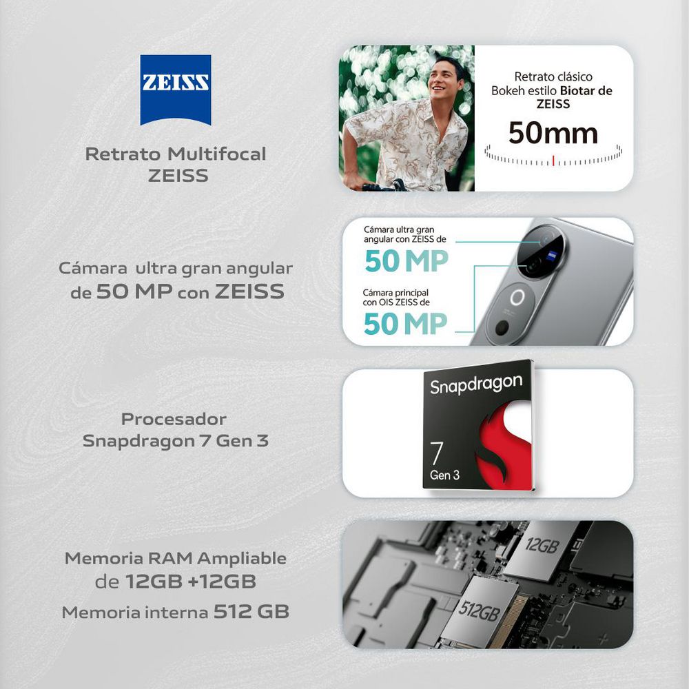 Celular VIVO V40 5G 512 GB 12 GB RAM Azul img #2