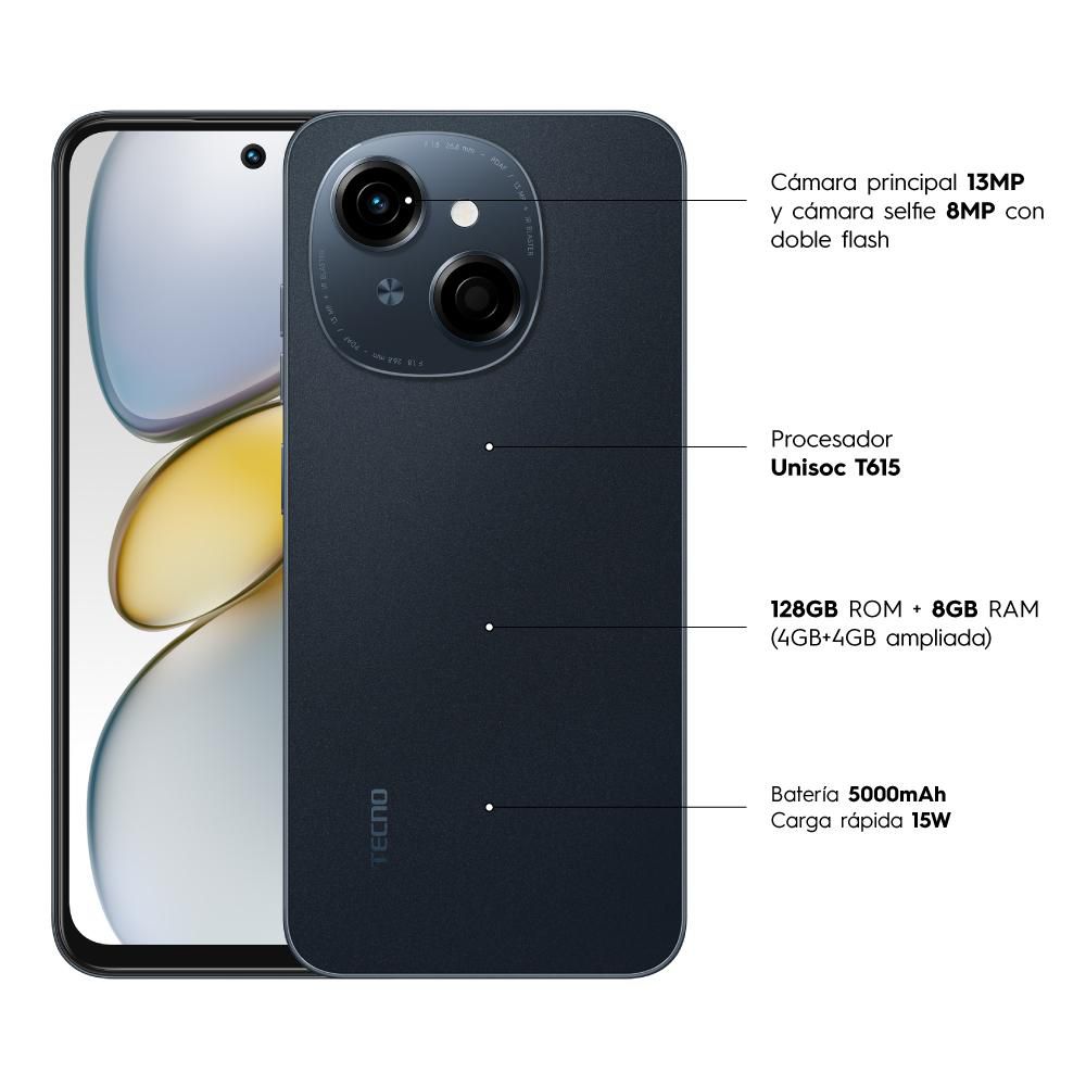 Celular TECNO MOBILE SPARK GO 1 128 GB 4 GB RAM Negro