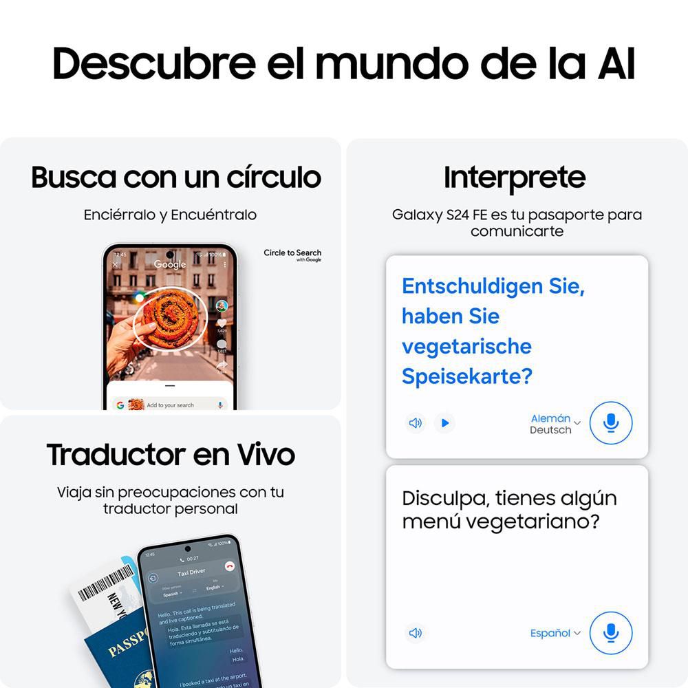 Celular SAMSUNG Galaxy S24 FE 5G 256 GB 8 GB RAM NEGRO  + Galaxy Watch FE img #4