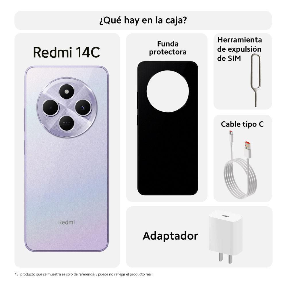 Celular XIAOMI Redmi 14C 128 GB 4 GB RAM Morado img #3